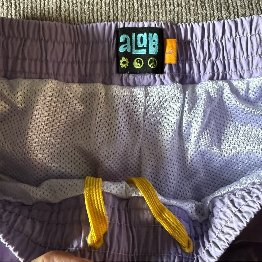 ALAB Lavender Shorts with Yellow Drawstring - Picture 4 of 6